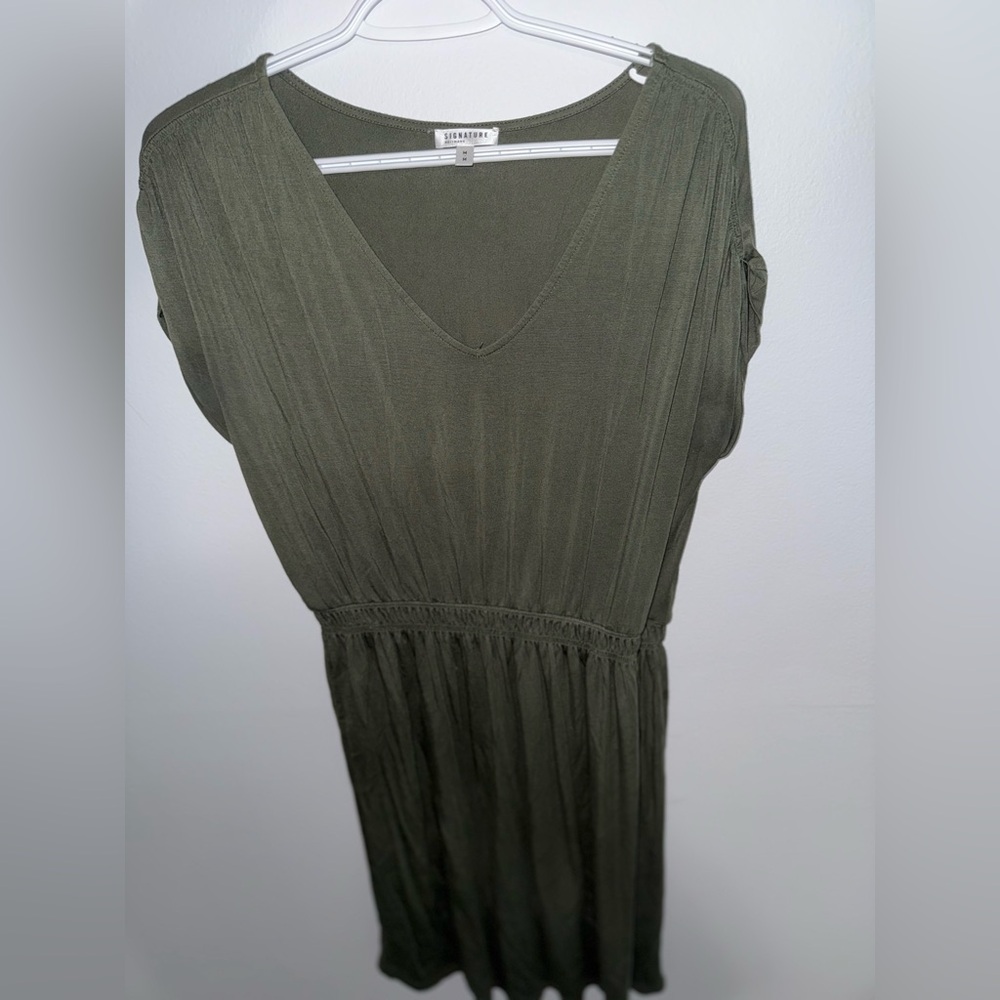 Signature Deep Olive Midi Dress